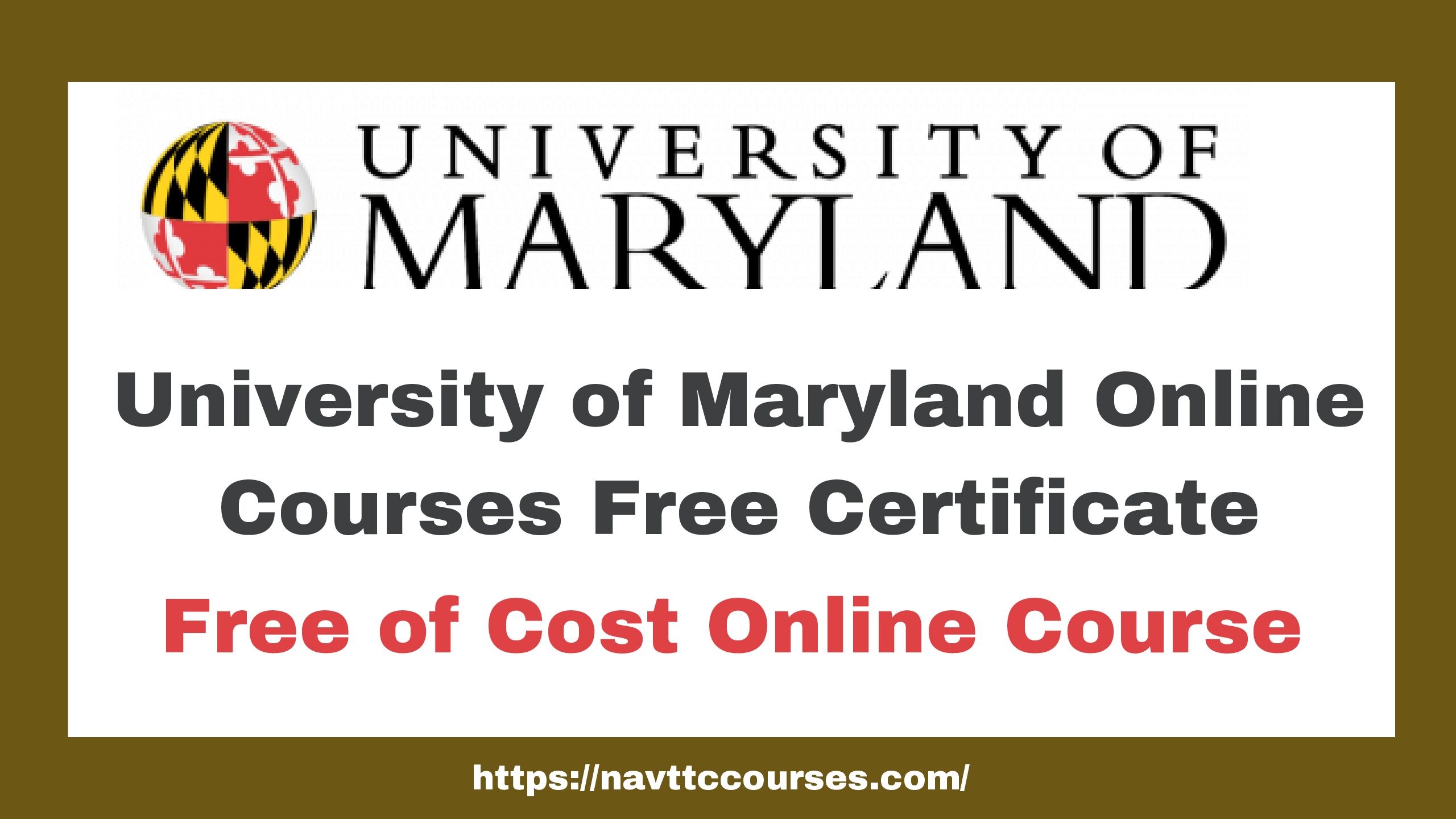 University of Maryland Online Courses 2024 Free Certificate